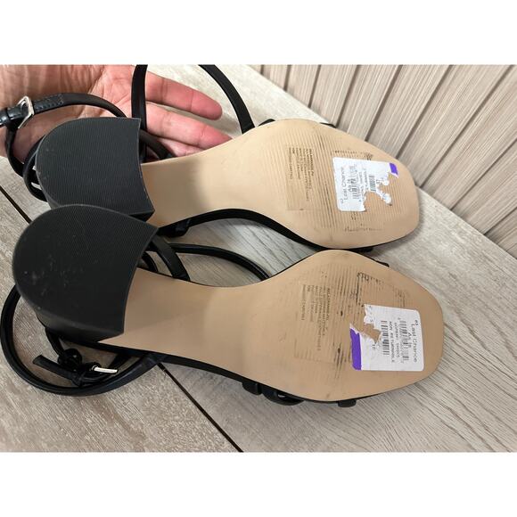 Nordstrom Rack Women Lagrange Block Heel Strappy Sandals Size 10M Black - Picture 9 of 12